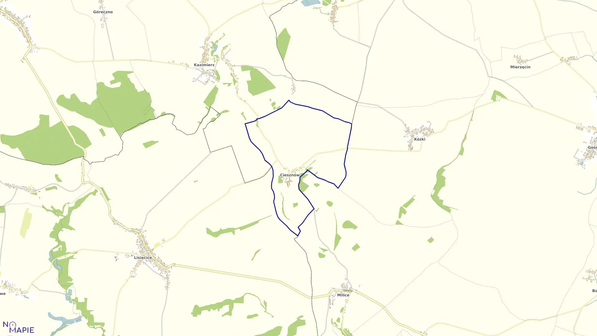 Mapa obrębu CIESZNÓW w gminie Głogówek