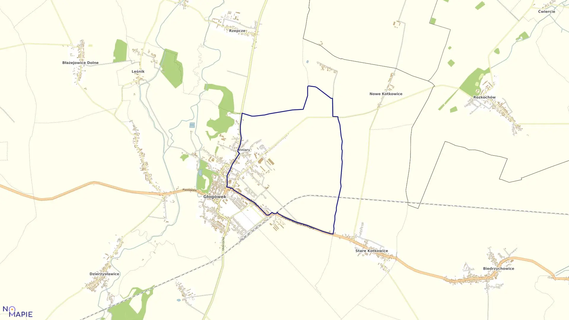 Mapa obrębu WINIARY w gminie Głogówek